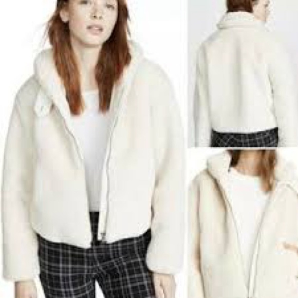Club Monaco | Cream Faux Fur Jacket